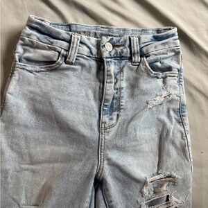 American Eagle Outfitters Light Wash Distressed High Rise Jeans
